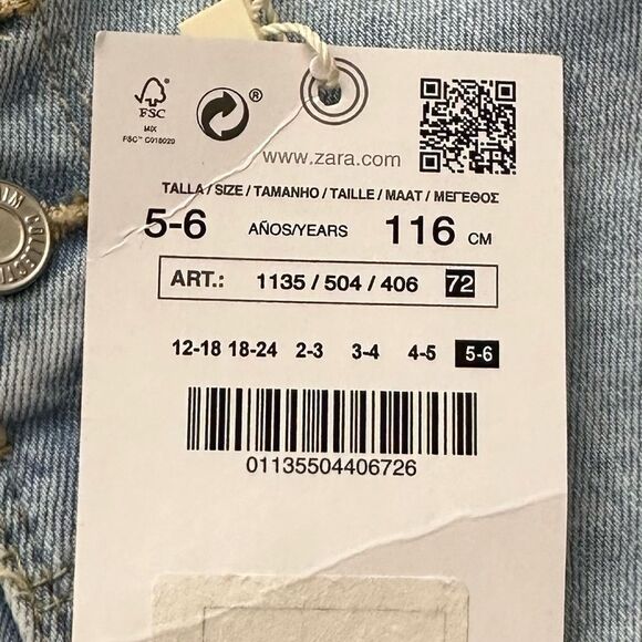 ZARA Kids | Blue | FLARED FRAYED JEANS - Picture 5 of 5